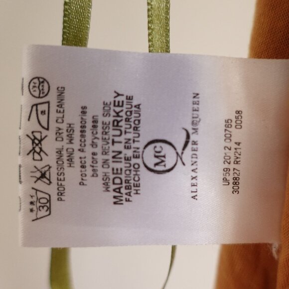 McQ by Alexander McQueen Orange Printed Lyocell Knit Racerback Ruched Dress S - Picture 16 of 16